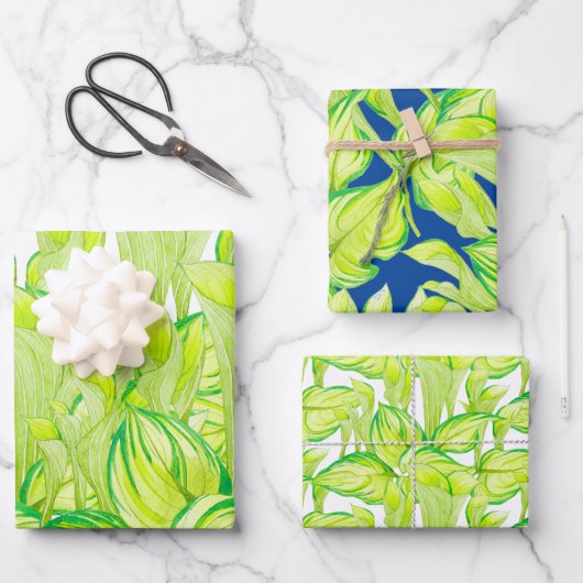 Harmonie im Grünen zum Set von Kartonpapier Geschenkpapier Set (Vorderseite)