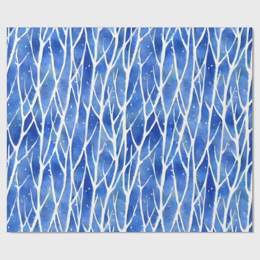 Harmonie im Schnee: Minimalistisches Pine Wrapping Geschenkpapier (Flach)