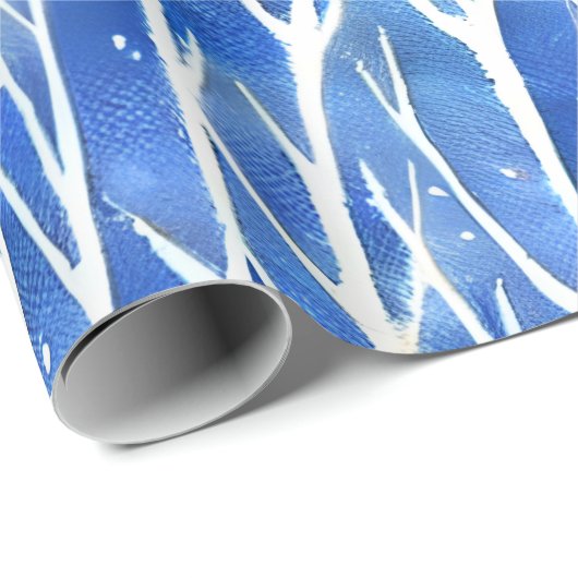 Harmonie im Schnee: Minimalistisches Pine Wrapping Geschenkpapier (Rolleneckpunkt)