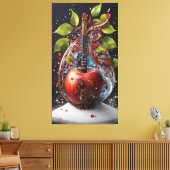 Harmonie in Bloom: Kristall-Blume Apple mit Herz Leinwanddruck (Insitu (Wohnzimmer))