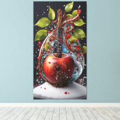 Harmonie in Bloom: Kristall-Blume Apple mit Herz Leinwanddruck (Insitu (Holzboden))