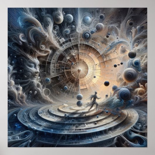 Harmonie in Chaos - Abstrakte Kunst - Surreal Digi Poster (Vorne)