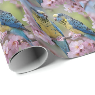 Harmonie in der Ferne: Blau und Gelb Geschenkpapier