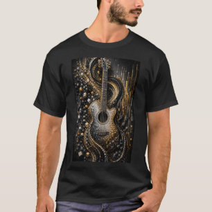 Harmonie in Fragmenten   3D Mikro-Mosaik-Gitarre T-Shirt