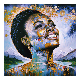 "Harmonie in Gold und Himmel" Fotodruck