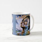 "Harmonie in Gold und Himmel" Kaffeetasse (VorderseiteRechts)
