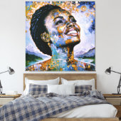 "Harmonie in Gold und Himmel" Leinwanddruck (Insitu (Schlafzimmer))