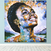 "Harmonie in Gold und Himmel" Leinwanddruck (Insitu (Holzboden))