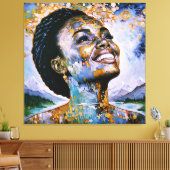 "Harmonie in Gold und Himmel" Leinwanddruck (Insitu (Wohnzimmer))