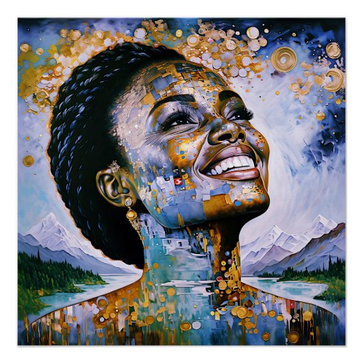 "Harmonie in Gold und Himmel" Poster (Vorderseite)