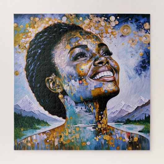 "Harmonie in Gold und Himmel" Puzzle (Vertikal)