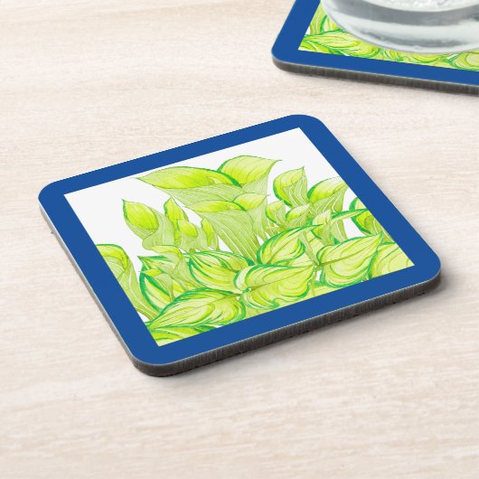 "Harmonie in Grün" auf einem Untersetzer-Set Getränkeuntersetzer (Linke Seite)