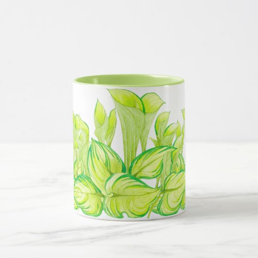 Harmonie in Grün auf einer Combo-Tasse Tasse (Zentrum)