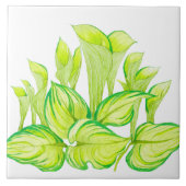 "Harmonie in Grün" auf einer Keramik Fliese (Vorderseite)