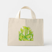 "Harmonie in Grün" auf einer kleinen Tüte Mini Stoffbeutel (Rückseite)