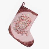 Harmonie in Rosa, ein majestätischer, stilisierter Großer Weihnachtsstrumpf (Vorderansicht (hängend))