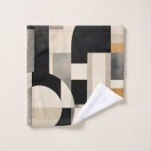 Harmonie in Schattierungen: Abstrakte Zusammensetz Badhandtuch Set (Waschlappen)