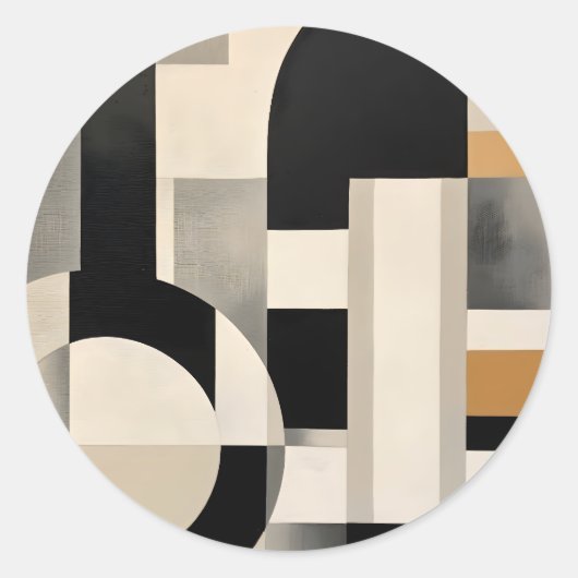 Harmonie in Schattierungen: Abstrakte Zusammensetz Runder Aufkleber (Vorderseite)