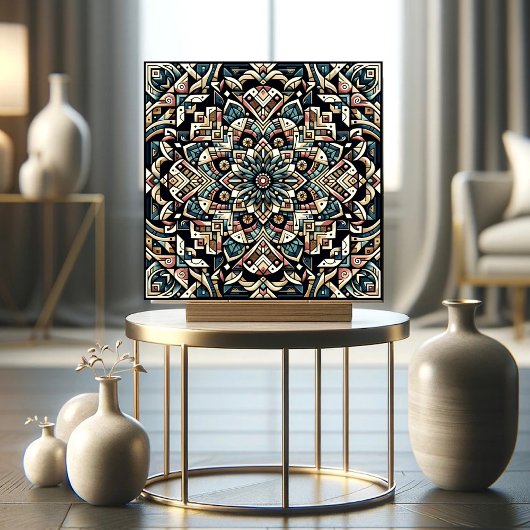 Harmonie in Symmetrie: Ein geometrisches Masterpie Fliese