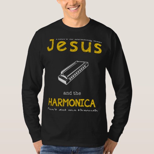 Harmonie mit Jesus & dem Harmonica finden - Funny T-Shirt (Vorderseite)