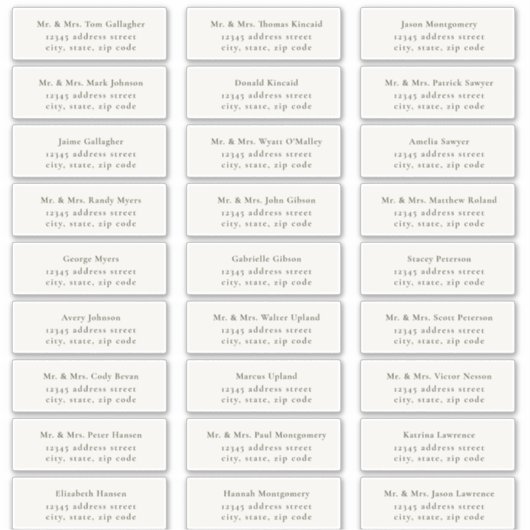 HARMONIE | Olive Green Guest Address Labels (Vorderseite)