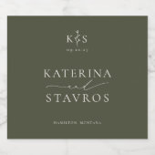 HARMONIE | Olive Green Wedding Schaumweinetikett (Einzelnes Label)