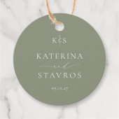HARMONIE | Sage Green Wedding Geschenkanhänger (Vorderseite)