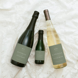 HARMONIE Sage Green Wedding Schaumweinetikett