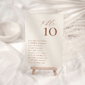 HARMONIE Terracotta Tischnummer Card