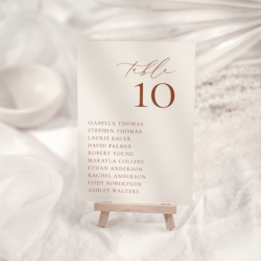 HARMONIE Terracotta Tischnummer Card