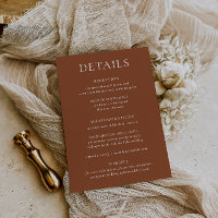 HARMONIE | Terracotta Wedding Details Karte
