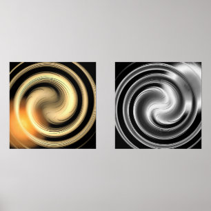Harmonie und Entspannung Golden & Silver Print Set