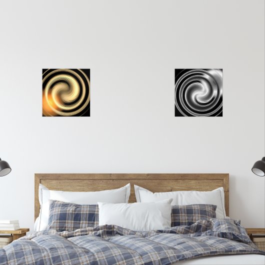 Harmonie und Entspannung Golden & Silver Print Set (Schlafzimmer)