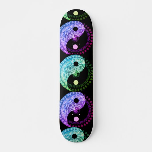 Harmonie und Gleichgewicht Yin Yang Mandala Symbol Skateboard (Vorne)