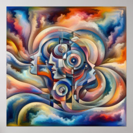 Harmonie von Minds - Abstrakte Frau - Surreale Kun Poster