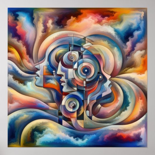 Harmonie von Minds - Abstrakte Frau - Surreale Kun Poster (Vorne)