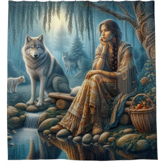 Harmonie zwischen einheimischen Amerikanischen Ure Duschvorhang (Vorderseite)