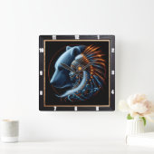 Harmonie zwischen menschlichem Geist und der Kraft Quadratische Wanduhr (Zuhause)