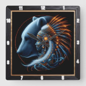 Harmonie zwischen menschlichem Geist und der Kraft Quadratische Wanduhr (Vorderseite)