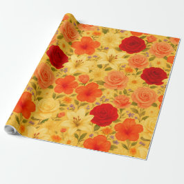Harmoniegarten – Wasserfarbenes Blumenensemble Geschenkpapier
