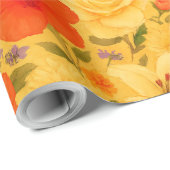 Harmoniegarten – Wasserfarbenes Blumenensemble Geschenkpapier (Rolleneckpunkt)