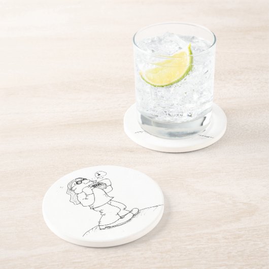 Harmonika-Mann-Untersetzer Getränkeuntersetzer (Seite)