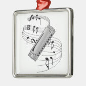 Harmonika Silbernes Ornament (Links)