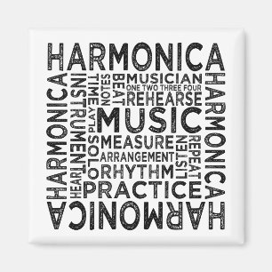 Harmonika-Typografie Magnet