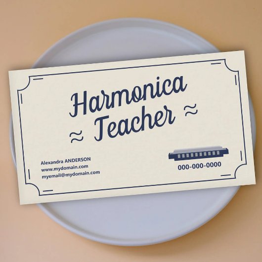 Harmonikalehrer - Vintage Visitenkarte