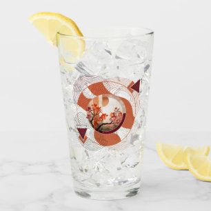 Harmonious Orange Blossom Circles Glas