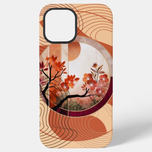 Harmonious Orange Blossom Circles iPhone Hülle (Rückseite)
