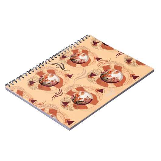 Harmonious Orange Blossom Circles Notizblock (Linke Seite)