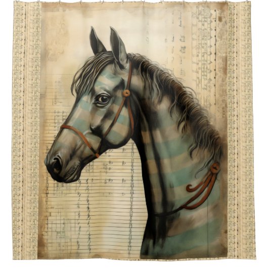 Harmonische Akzente der Pferdezucht Duschvorhang (Vorderseite)