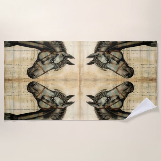 Harmonische Akzente der Pferdezucht Strandtuch (Vorderseite)